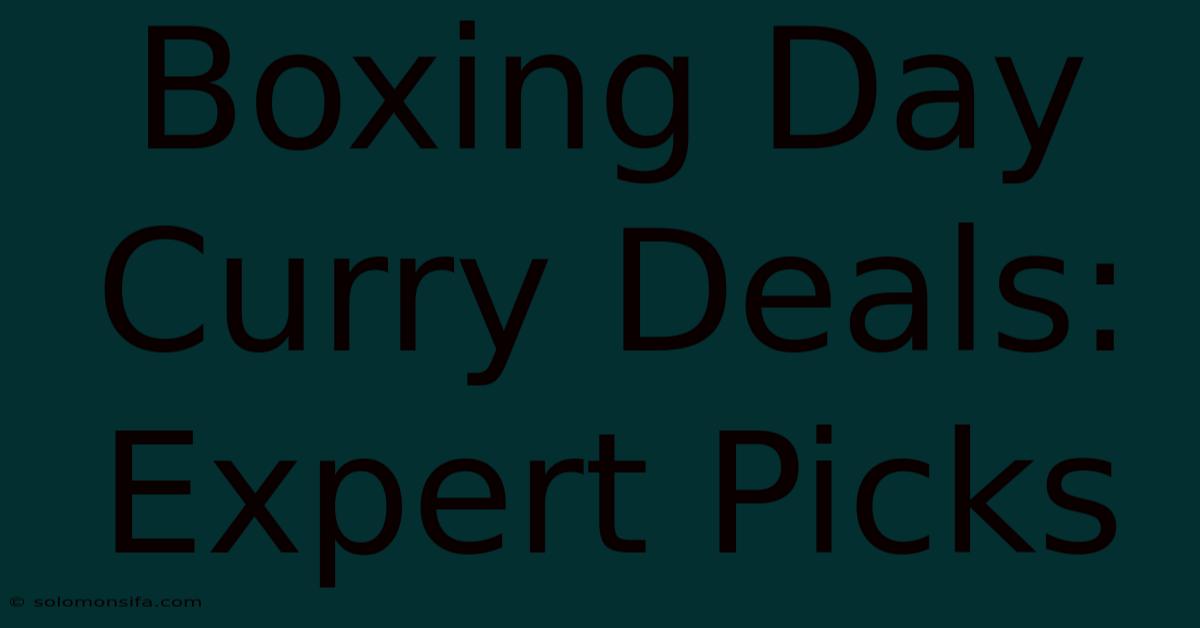 Boxing Day Curry Deals: Expert Picks