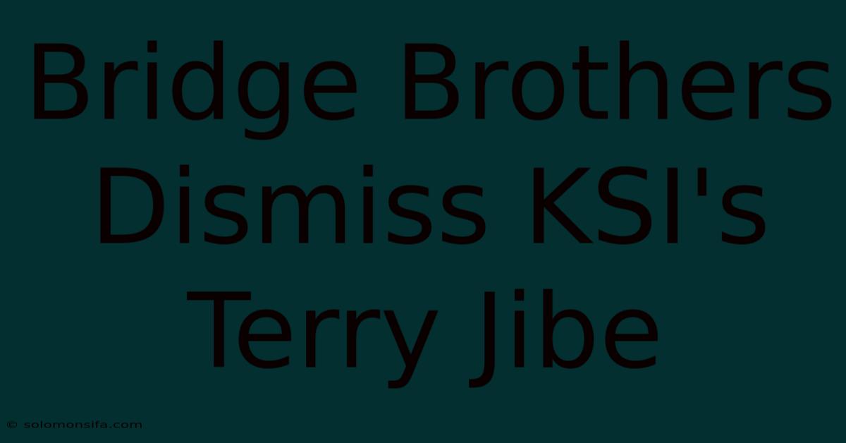 Bridge Brothers Dismiss KSI's Terry Jibe