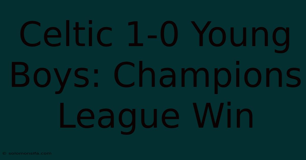 Celtic 1-0 Young Boys: Champions League Win