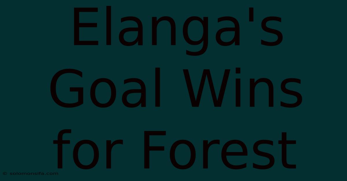 Elanga's Goal Wins For Forest