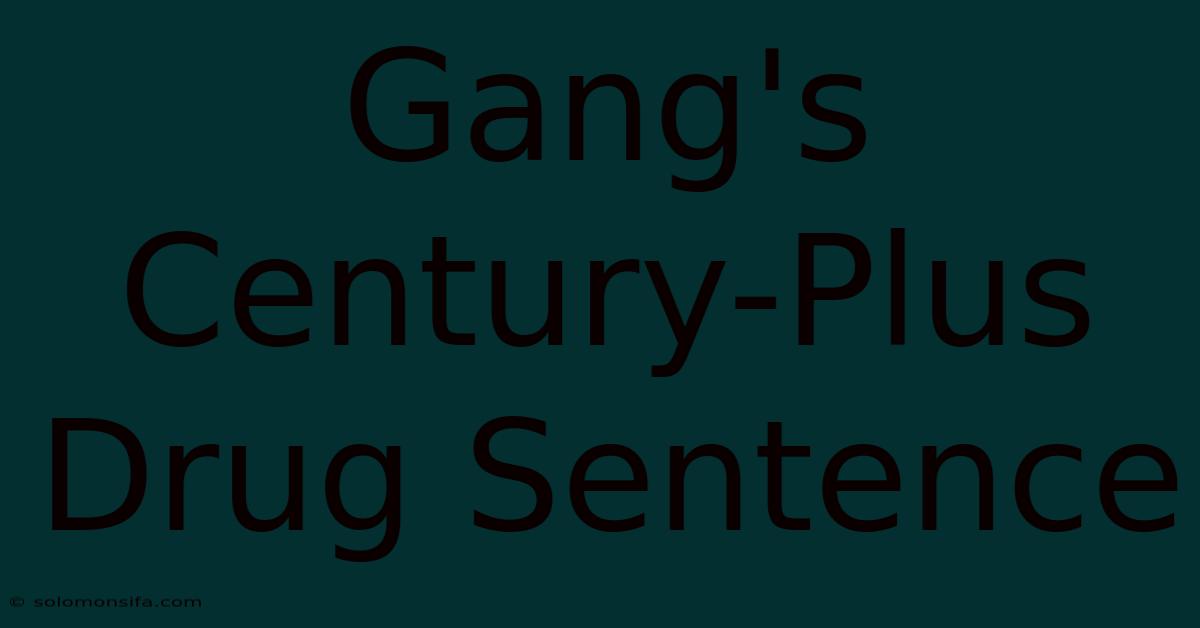 Gang's Century-Plus Drug Sentence