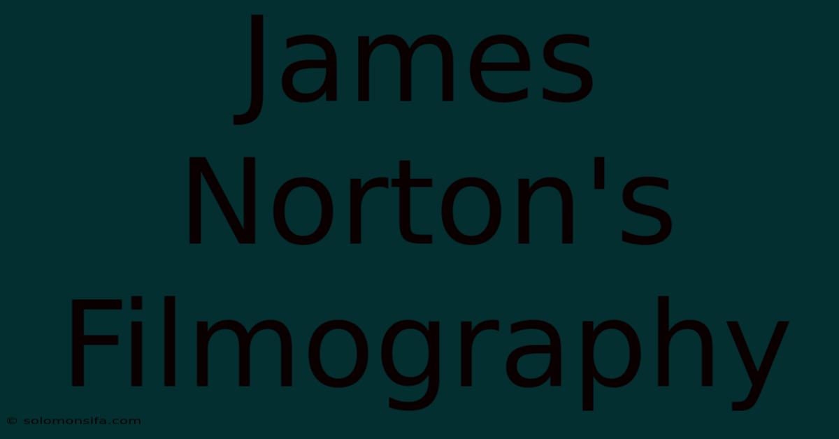 James Norton's Filmography