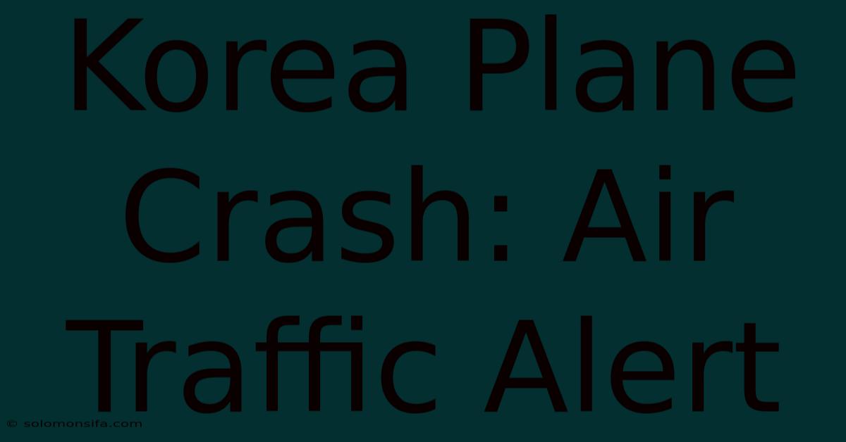 Korea Plane Crash: Air Traffic Alert