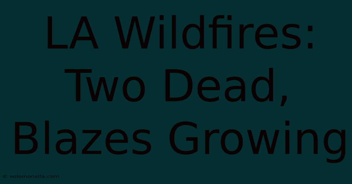 LA Wildfires: Two Dead, Blazes Growing