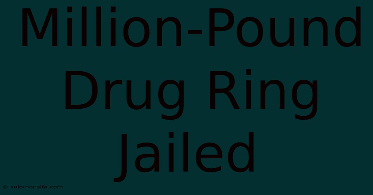 Million-Pound Drug Ring Jailed