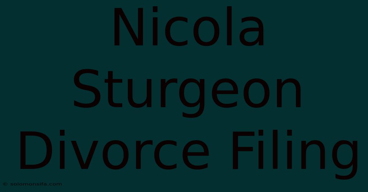 Nicola Sturgeon Divorce Filing