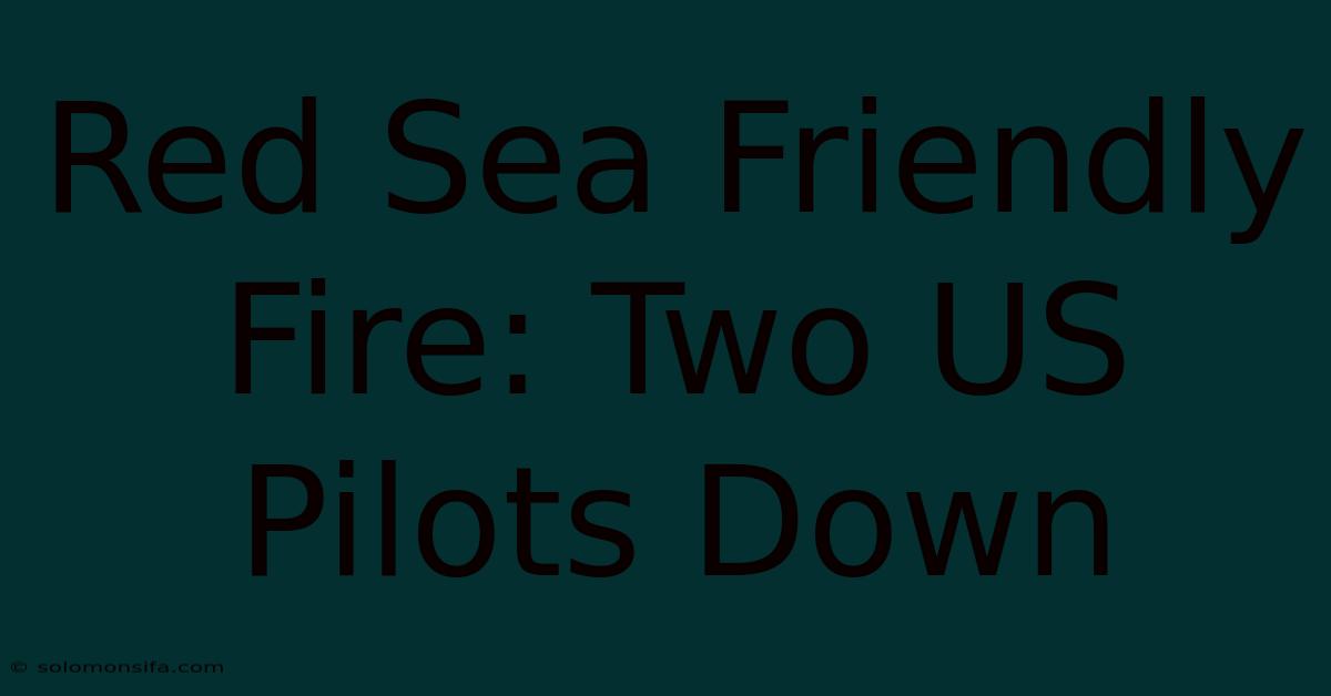 Red Sea Friendly Fire: Two US Pilots Down