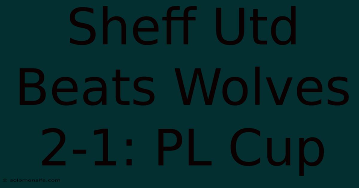 Sheff Utd Beats Wolves 2-1: PL Cup