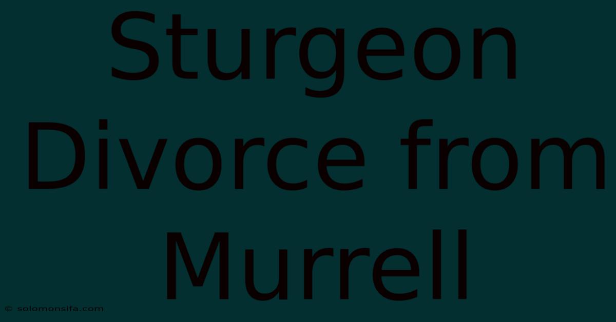 Sturgeon Divorce From Murrell