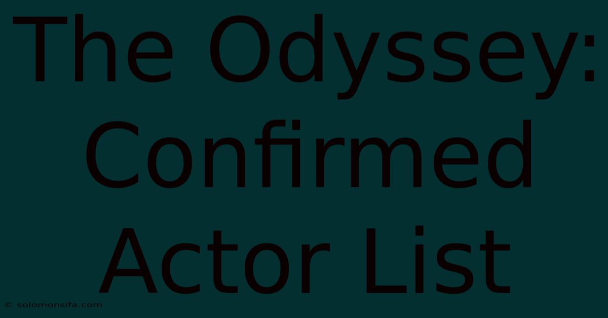 The Odyssey: Confirmed Actor List