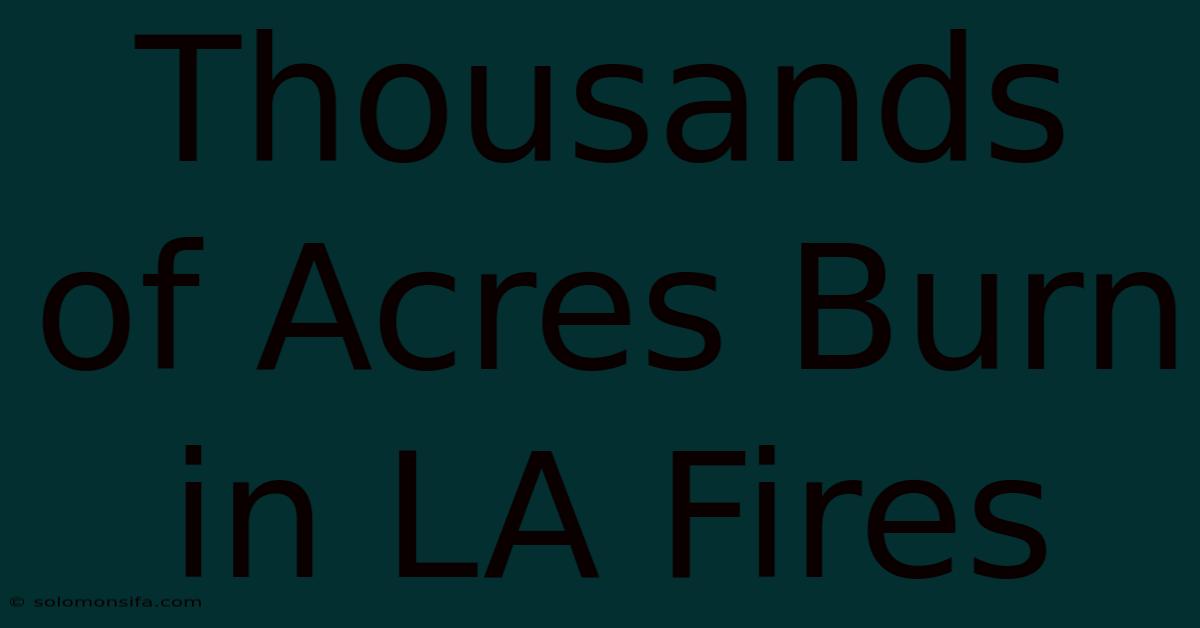 Thousands Of Acres Burn In LA Fires