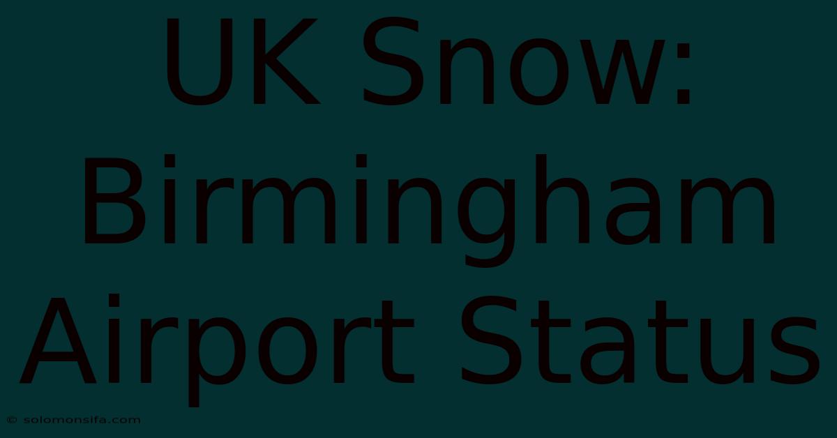 UK Snow: Birmingham Airport Status