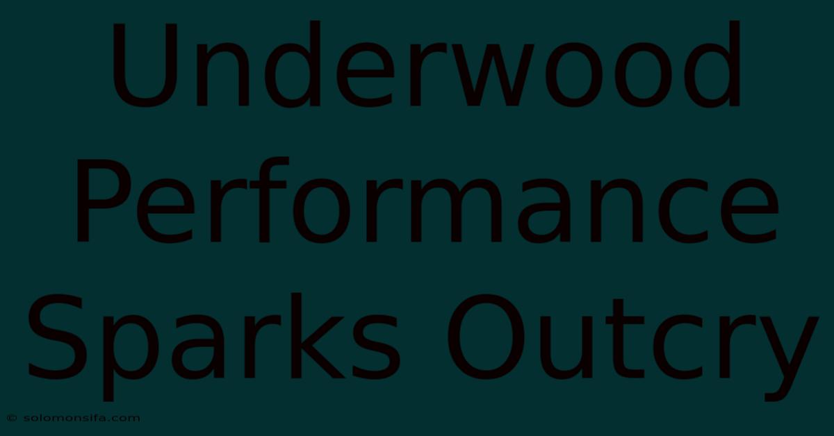 Underwood Performance Sparks Outcry